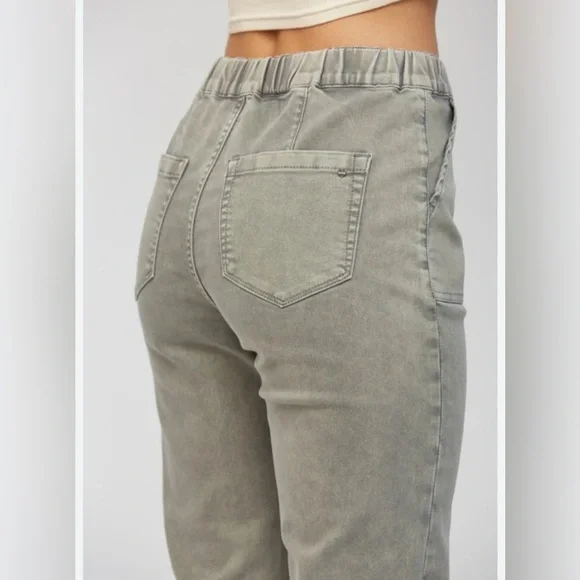 7 for all Mankind Light Olive Green Jogger Slim Fit Jeans Sz 29 - Picture 4 of 16